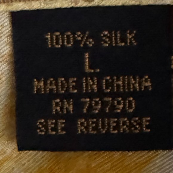 Silk House 100% silk size large abstract button down shirt - Picture 3 of 6